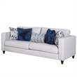 Harie Sofa- 5 Throw Pillows- Light Gray Chenille- Black Wood- 87 Inch