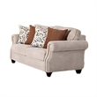Bonie Loveseat- 4 Accent Pillows- Taupe Polyester- Rolled Arms 67 Inch