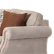 Bonie Loveseat- 4 Accent Pillows- Taupe Polyester- Rolled Arms 67 Inch