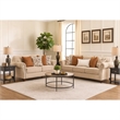 Bonie Loveseat- 4 Accent Pillows- Taupe Polyester- Rolled Arms 67 Inch