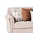 Bonie Sofa- 5 Pillows- Rolled Arms Taupe Brown Polyester- 87 Inch