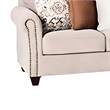 Bonie Sofa- 5 Pillows- Rolled Arms Taupe Brown Polyester- 87 Inch
