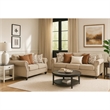 Bonie Sofa- 5 Pillows- Rolled Arms Taupe Brown Polyester- 87 Inch