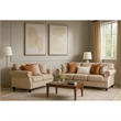 Bonie Sofa- 5 Pillows- Rolled Arms Taupe Brown Polyester- 87 Inch