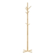 Jema 3 Tier Coat Rack- 9 Hanging Hooks- 70 Inch Natural Brown Solid Wood