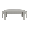 Fery Modern Bench with Curved Edges- Taupe Velvet Upholstery- 54 Inch