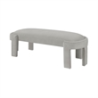 Fery Modern Bench with Curved Edges- Taupe Velvet Upholstery- 54 Inch