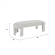 Fery Modern Bench with Curved Edges- Taupe Velvet Upholstery- 54 Inch