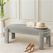 Fery Modern Bench with Curved Edges- Taupe Velvet Upholstery- 54 Inch