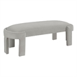 Fery Modern Bench with Curved Edges- Taupe Velvet Upholstery- 54 Inch