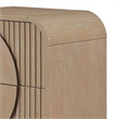 Tanya Nightstand with 2 Drawers- Reeded Panels- Natural Brown Wood