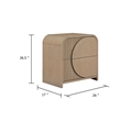 Tanya Nightstand with 2 Drawers- Reeded Panels- Natural Brown Wood