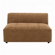 Sery Modular Armless Chair- Chocolate Brown Suede Tight Seat and Low Back