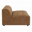 Sery Modular Armless Chair- Chocolate Brown Suede Tight Seat and Low Back