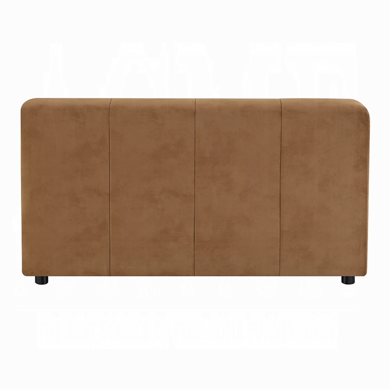 Sery Modular Armless Chair- Chocolate Brown Suede Tight Seat and Low Back