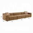 Sery Modular Armless Chair- Chocolate Brown Suede Tight Seat and Low Back