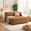 Sery Modular Armless Chair- Chocolate Brown Suede Tight Seat and Low Back