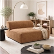 Sery Modular Armless Chair- Chocolate Brown Suede Tight Seat and Low Back