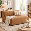 Sery Modular Armless Chair- Chocolate Brown Suede Tight Seat and Low Back