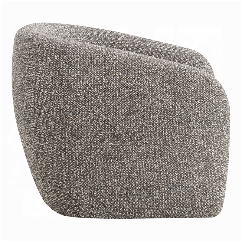Livi Accent Chair- Brown and Gray Tweed Fabric Tight Seat and Back