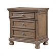 Bely Nightstand- 3 Drawers- Bun Feet- Antique Brown Sculpted Frame