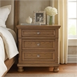 Bely Nightstand- 3 Drawers- Bun Feet- Antique Brown Sculpted Frame