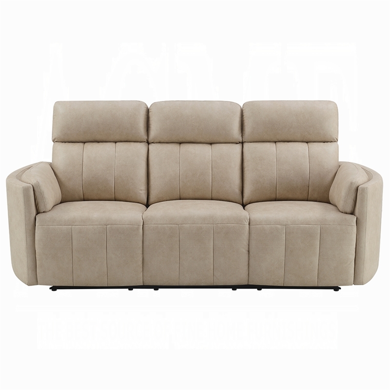 Sonny Manual Motion Recliner Sofa- Plush Dark Beige Polish Microfiber