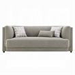 Gely 87 Inch Sofa with 3 Accent Pillows- Straight Arms- Gray Chenille
