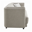 Gely 87 Inch Sofa with 3 Accent Pillows- Straight Arms- Gray Chenille