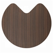 Yex Coffee Table- 35 Inch Curved Top with Pedestal Legs- Smoked Oak Brown