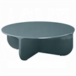 Lemy Coffee Table. 39 Inch Round Top with Pedestal Base- Teal Blue Wood