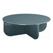 Lemy Coffee Table. 39 Inch Round Top with Pedestal Base- Teal Blue Wood