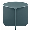 Lemy Side End Table. 20 Inch Round Top with Pedestal Base- Teal Blue Wood