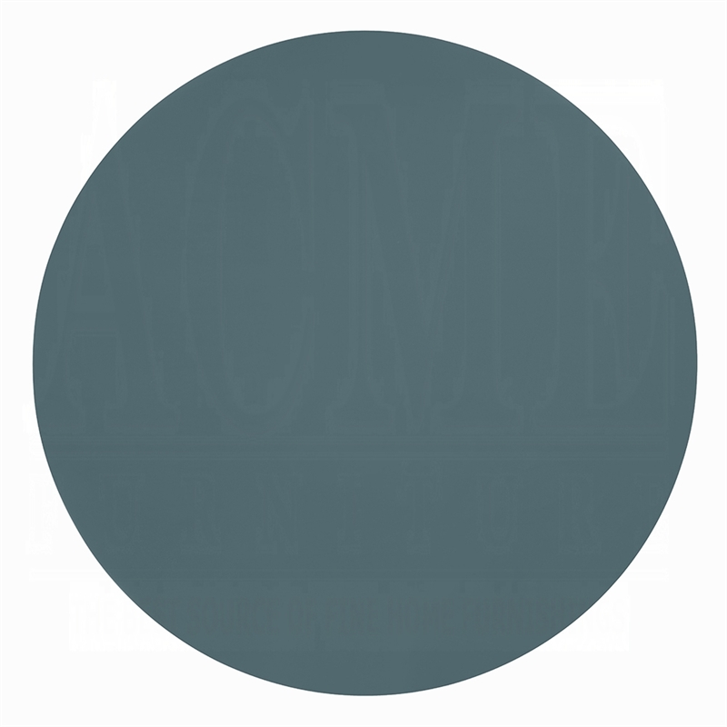 Lemy Side End Table. 20 Inch Round Top with Pedestal Base- Teal Blue Wood