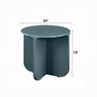 Lemy Side End Table. 20 Inch Round Top with Pedestal Base- Teal Blue Wood