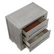 Ova Nightstand- 2 Drawer w Framed Front & Wood Accent Handles- Gray