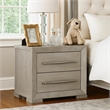 Ova Nightstand- 2 Drawer w Framed Front & Wood Accent Handles- Gray