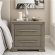 Ova Nightstand- 2 Drawer w Framed Front & Wood Accent Handles- Gray