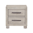 Ely Nightstand- 2 Drawers with Antique Brass Long Handles- Gray