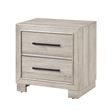 Ely Nightstand- 2 Drawers with Antique Brass Long Handles- Gray