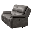 Heny Manual Reclining Loveseat- Pillow Tufted Back- Dark Gray 68 Inch