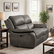 Heny Manual Reclining Loveseat- Pillow Tufted Back- Dark Gray 68 Inch