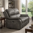 Heny Manual Reclining Loveseat- Pillow Tufted Back- Dark Gray 68 Inch