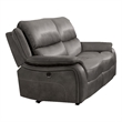 Heny Manual Reclining Loveseat- Pillow Tufted Back- Dark Gray 68 Inch