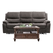 Heny Manual Reclining Sofa- Pillow Tufted Back- Dark Gray 88 Inch