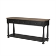 Ginie Sofa Table- 3 Drawers- Black Brown Solid Rubberwood- 60 Inch