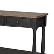 Ginie Sofa Table- 3 Drawers- Black Brown Solid Rubberwood- 60 Inch
