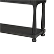 Ginie Sofa Table- 3 Drawers- Black Brown Solid Rubberwood- 60 Inch