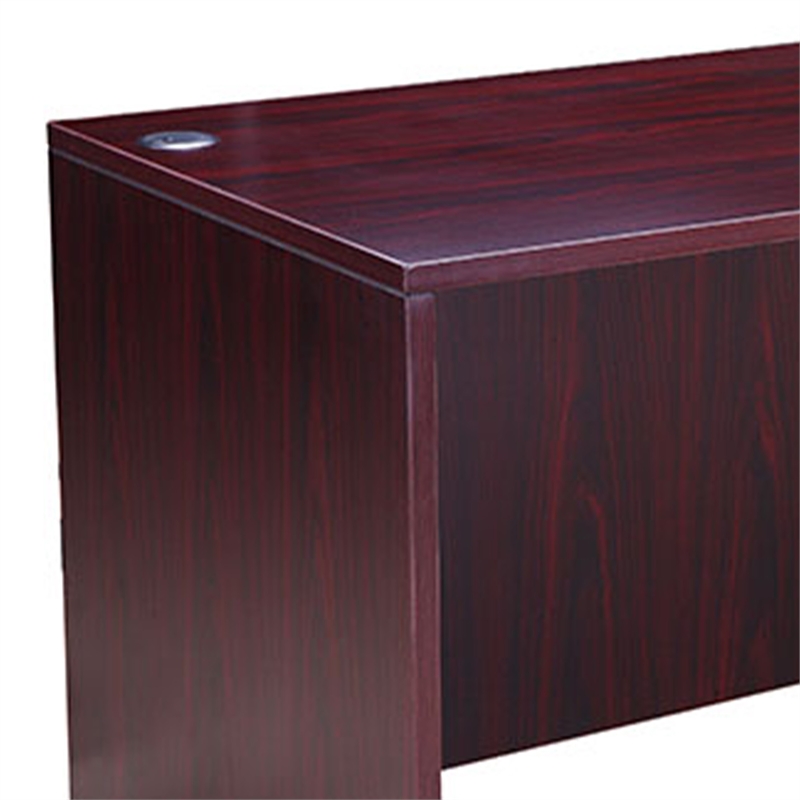 Nea Desk Shell- 71 Inch Reception Top- Panel Legs- Mahogany Red Wood