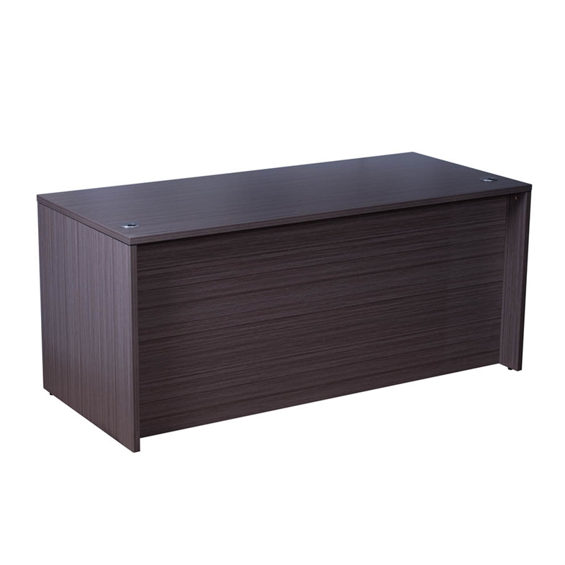 Nea Desk Shell- 71 Inch Reception Top- Driftwood Smoke Gray Wood